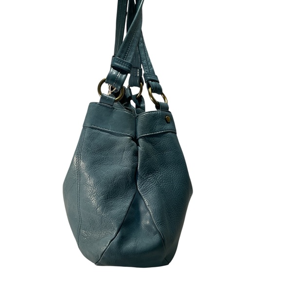 Teal Leather Shoulder Bag - Picture 6 of 13
